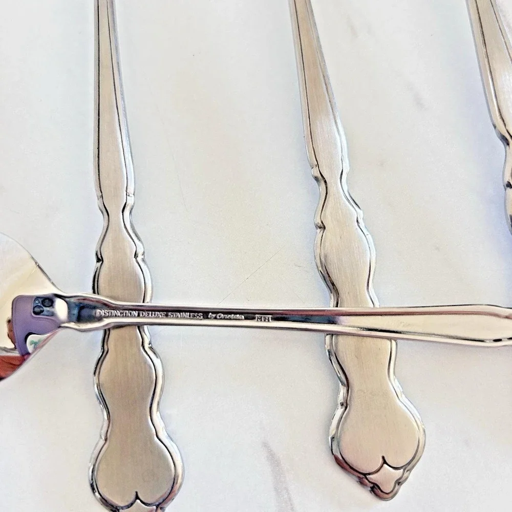 Oneida VALERIE Iced Teaspoons HH Distinction Deluxe Stainless Flatware Lot of 6